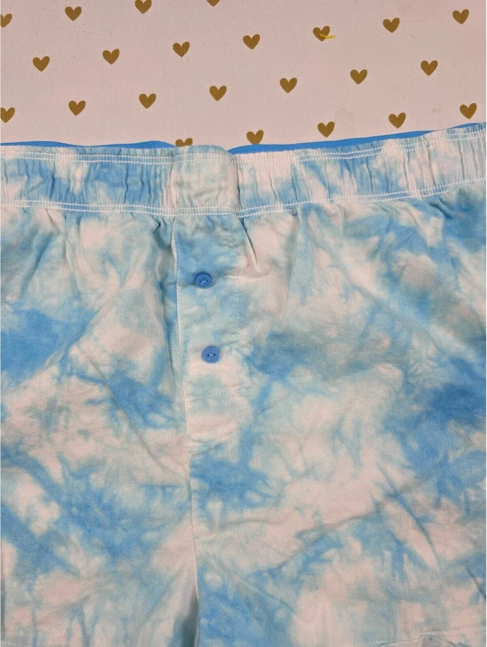 Victorias Secret PINK Tye Dye Blue Small Sleep Shorts Boxers Pajama Bottoms